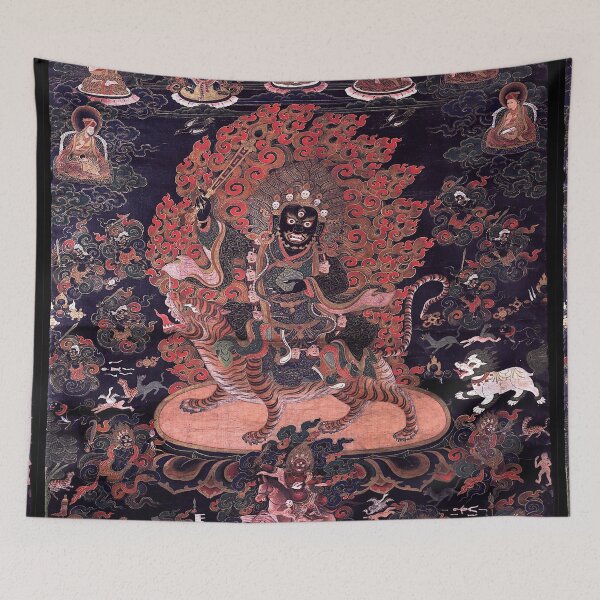 Item preview, Mandala 232 Mahakala Buddhist Protector Vyaghra Vahana Riding Tiger 1700s designed and sold by GuyBlank.