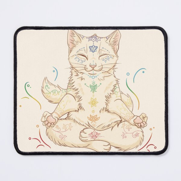 Item preview, Chakras Cat's meditation serenity designed and sold by PlumeHarfang.