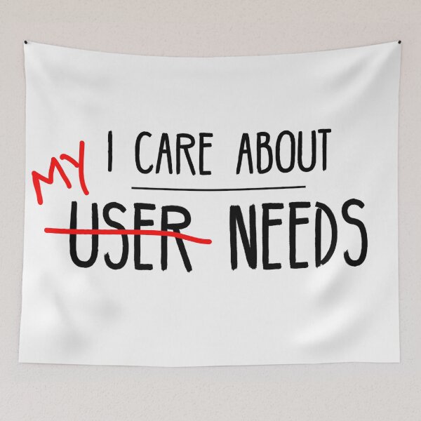 Item preview, I Care About User Needs designed and sold by Noise & Vapors.