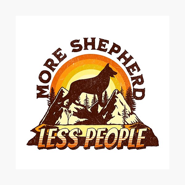 Item preview, More German Shepherd Less People Vintage Hiking Camping Gift designed and sold by Guarddogdrive.