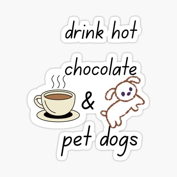 Item preview, Funny hand drawing jumping puppy shelter near me with hot chocolate design – hot Energy stickers designed and sold by Alaminee.
