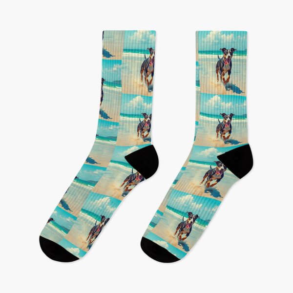Item preview, Cute dog running at beach  designed and sold by Dogandesighn.