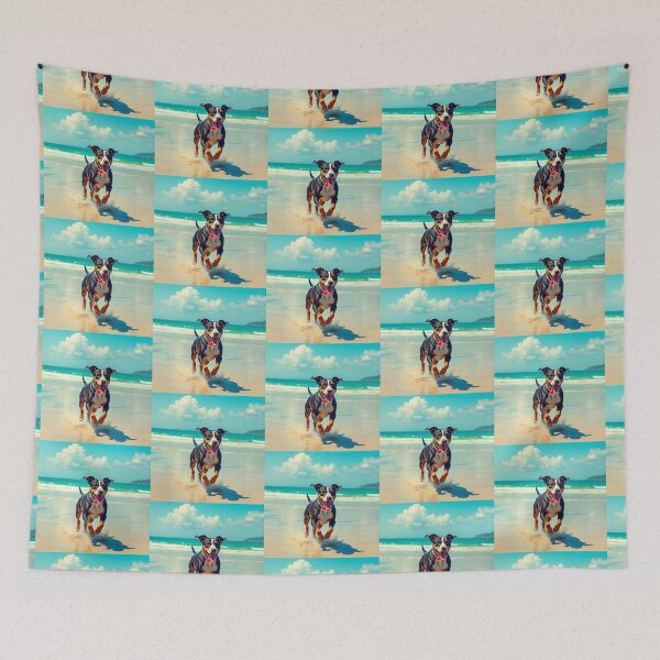 Item preview, Cute dog running at beach  designed and sold by Dogandesighn.