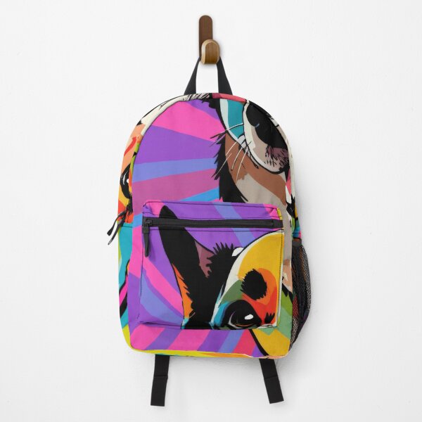 Item preview, Colorful portrait of a happy dog with vibrant background in a playful style. designed and sold by olenapetol.