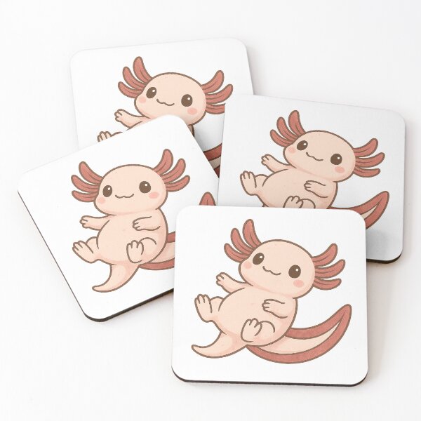 Item preview, Kawaii Axolotl Floating with Cute Happy Smile designed and sold by RetroPop23.