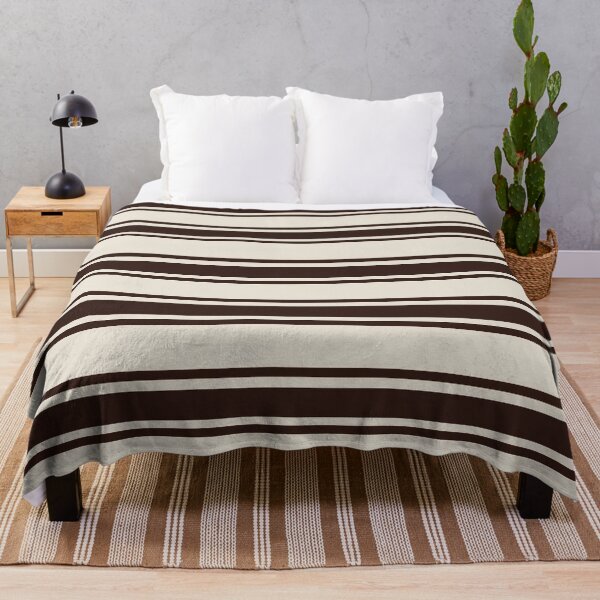 Item preview, Trendy summer 2025 Organic Neutral Stripes  – Soft Ivory & Dark Cocoa Textured  designed and sold by The Cozy Stripe | Modern Textile Stories.