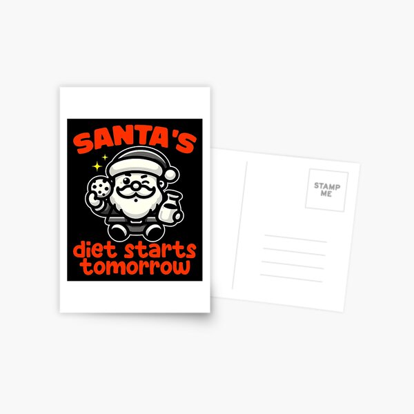 Item preview, SANTA'S DIET STARTS TOMORROW - CHRISTMAS GIFT designed and sold by KEF Custom.