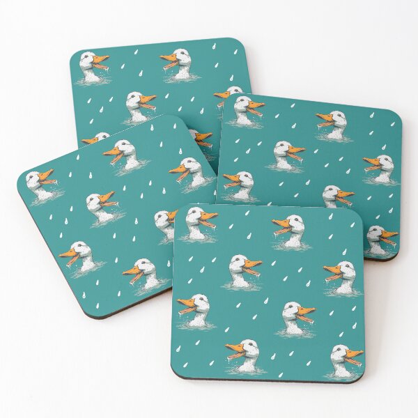 Item preview, Duck head funny pattern teal blue designed and sold by BeebooDesign.