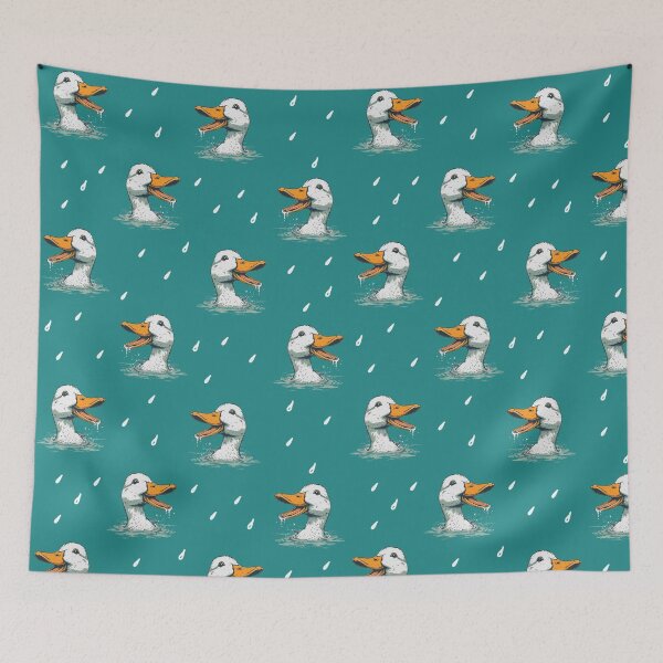 Item preview, Duck head funny pattern teal blue designed and sold by BeebooDesign.