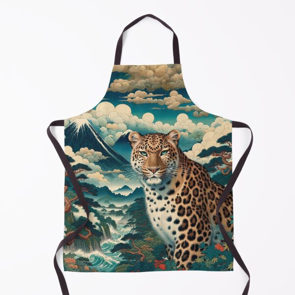 Item preview, Wild Amur Leopard – Ukiyo-e Inspired Mountain Scene designed and sold by TidalEchoes.
