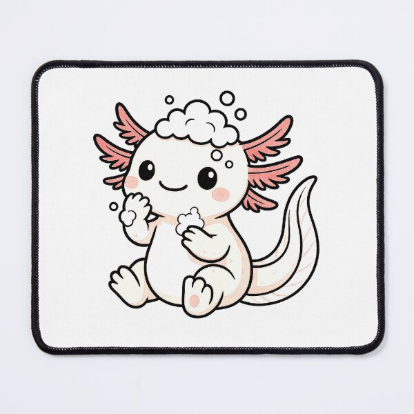 Item preview, Kawaii Axolotl Taking a Fun Bubble Bath designed and sold by RetroPop23.