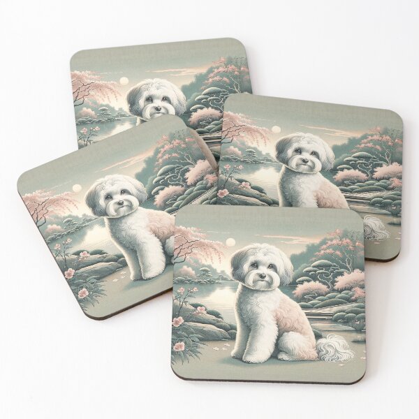 Item preview, Fluffy Shichon in Ukiyo-e Style – Traditional Japanese Aesthetic designed and sold by TidalEchoes.