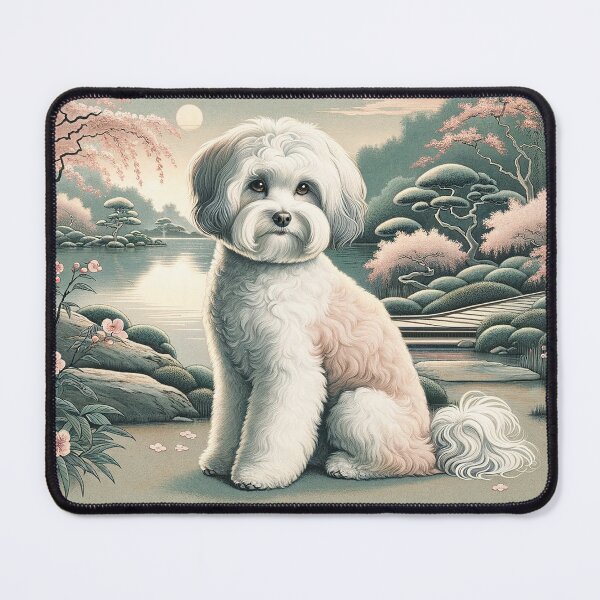 Item preview, Fluffy Shichon in Ukiyo-e Style – Traditional Japanese Aesthetic designed and sold by TidalEchoes.