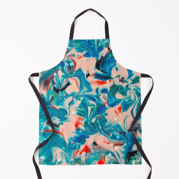 Item preview, Ink marbling with splatters Teal Red blue designed and sold by MarcusPierce.