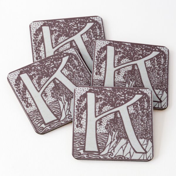 Item preview, Art by Mike Linocut and digitally edited, Alphabet Letter K, combinable designed and sold by allartbymike.