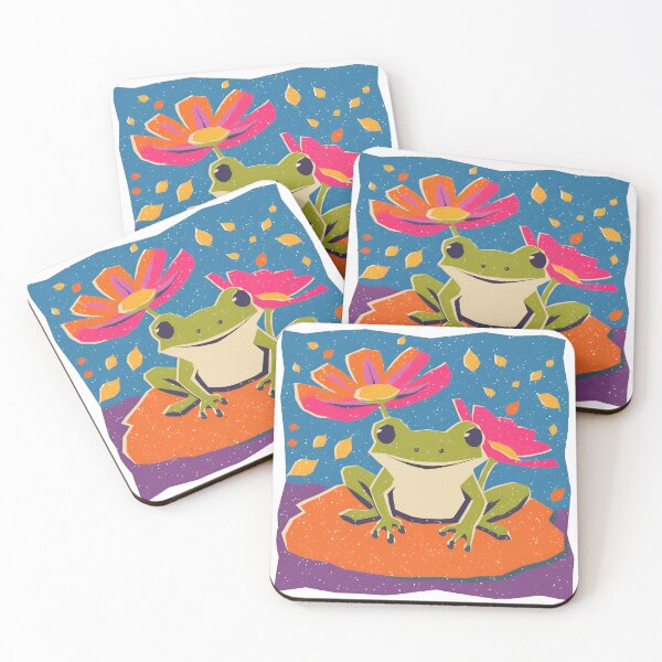 Item preview, Frog with Flowers – Colorful Frog in a Garden designed and sold by Beemyguest.