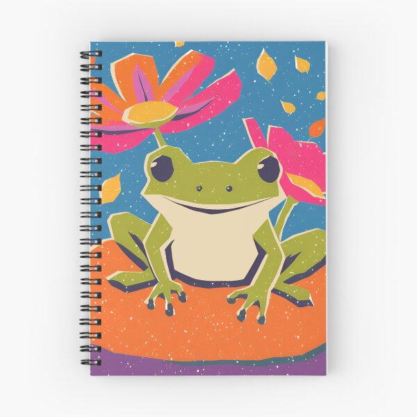 Item preview, Frog with Flowers – Colorful Frog in a Garden designed and sold by Beemyguest.