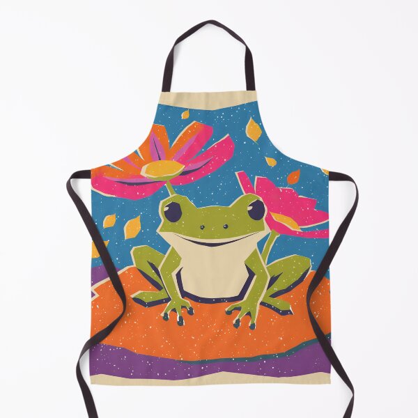Item preview, Frog with Flowers – Colorful Frog in a Garden designed and sold by Beemyguest.