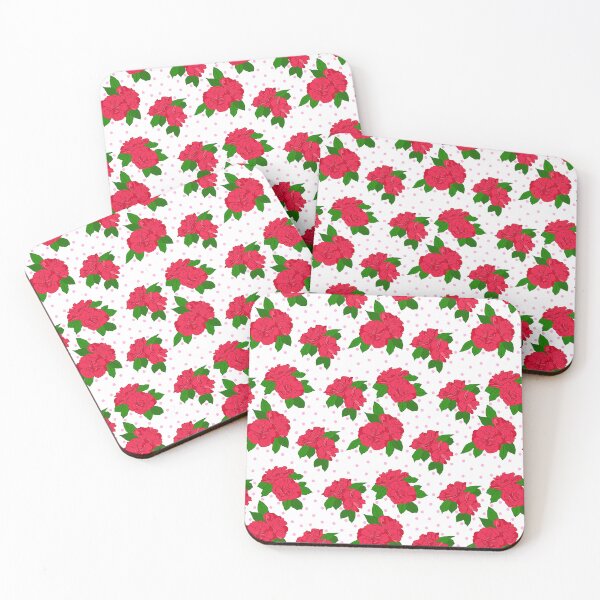 Item preview, Simple cute res pink rose pattern designed and sold by Moxiefolk Studio.