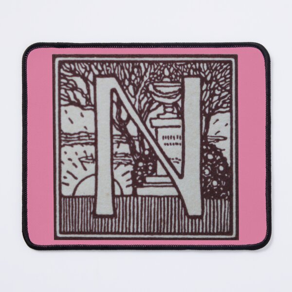 Item preview, Art by Mike Linocut and digitally edited, Alphabet Letter N, combinable designed and sold by allartbymike.