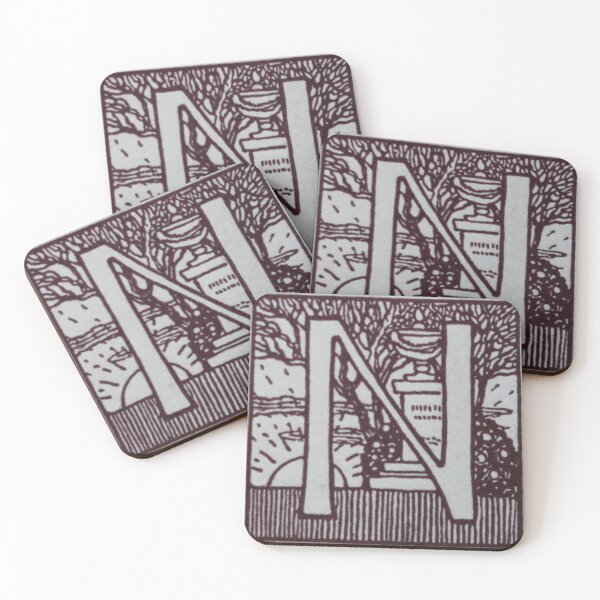 Item preview, Art by Mike Linocut and digitally edited, Alphabet Letter N, combinable designed and sold by allartbymike.
