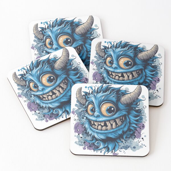 Item preview, Blue Monster with Horns designed and sold by NicolasGlowArt.