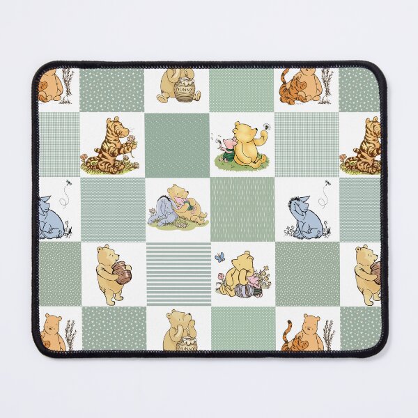 Item preview, Winnie the Pooh Classic Patchwork Cheater Quilt Sage Green designed and sold by ColorFlowArt.