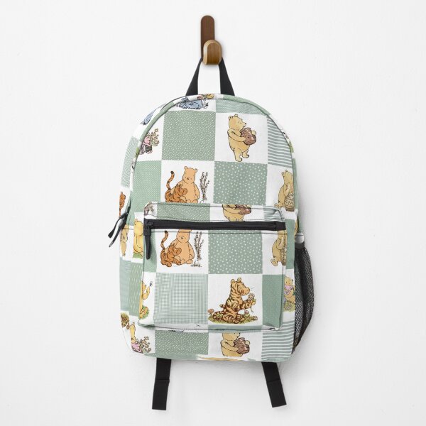 Item preview, Winnie the Pooh Classic Patchwork Cheater Quilt Sage Green designed and sold by ColorFlowArt.