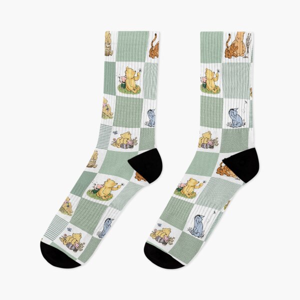 Item preview, Winnie the Pooh Classic Patchwork Cheater Quilt Sage Green designed and sold by ColorFlowArt.