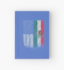 Mexican And American Flag Mexican American 4th of July Design Hardcover Journal
