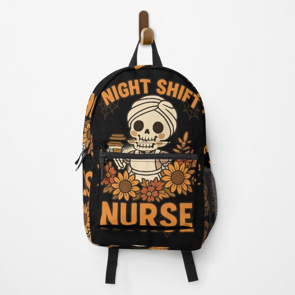 Item preview, Floral Night Shift Nurse Skeleton Halloween RN Nurses Women designed and sold by queenzoid.