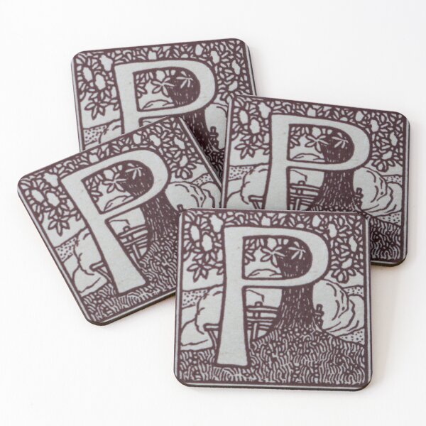 Item preview, Art by Mike Linocut and digitally edited, Alphabet Letter P, combinable designed and sold by allartbymike.