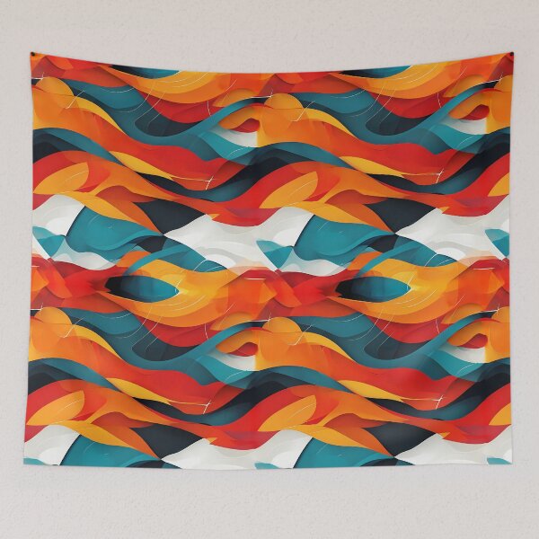 Item preview, Geometric Waves Pattern Warm Color  designed and sold by Anifone.
