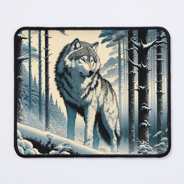 Item preview, Dire Wolf – Japanese Woodblock Style Mythical Animal Art designed and sold by TidalEchoes.