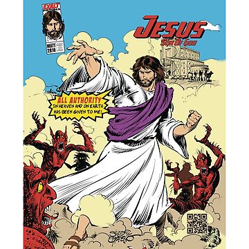 Artwork thumbnail, All Authority Jesus Comic Graphic Tee Template by Exalt Pictures