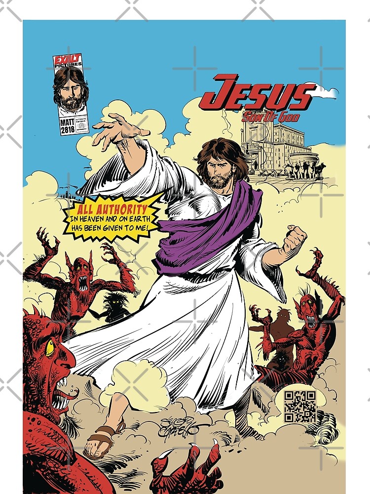 Thumbnail 5 of 5, Graphic T-Shirt, All Authority Jesus Comic Graphic Tee Template designed and sold by fbreedon.
