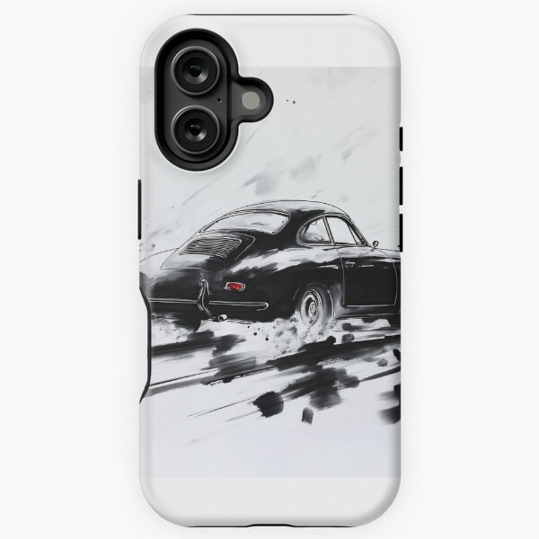 Item preview, Porsche 356 en mouvement Illustration à l'encre designed and sold by blackdogshop.