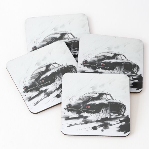Item preview, Porsche 356 in motion Ink illustration designed and sold by blackdogshop.