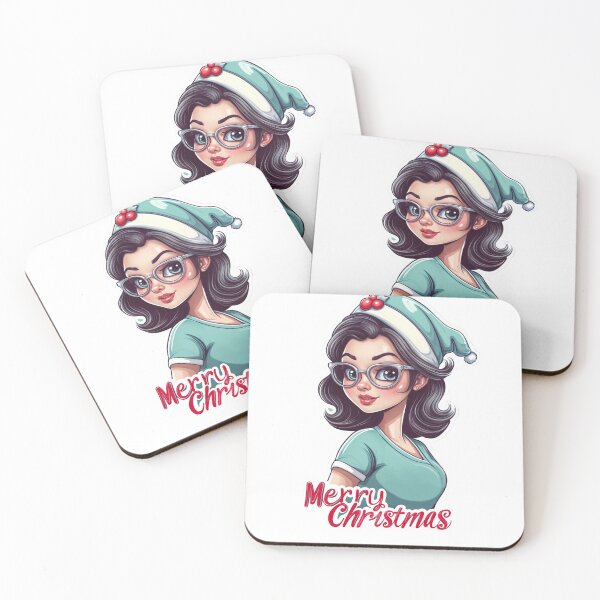 Item preview, Nurse in a Festive Christmas Hat designed and sold by olenapetol.
