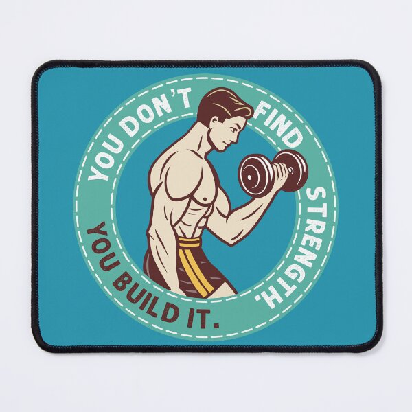 Item preview, You don't find strength.  You build it. Vintage gym illustration. designed and sold by gayishdesign.