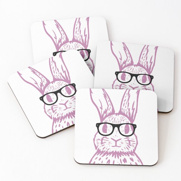 Item preview, Hipster bunny pink with glasses designed and sold by Kunst-Shirt.