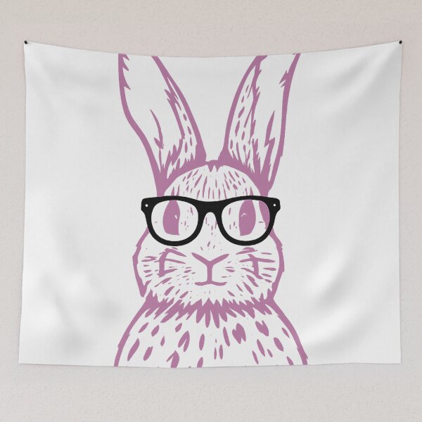 Item preview, Hipster bunny pink with glasses designed and sold by Kunst-Shirt.
