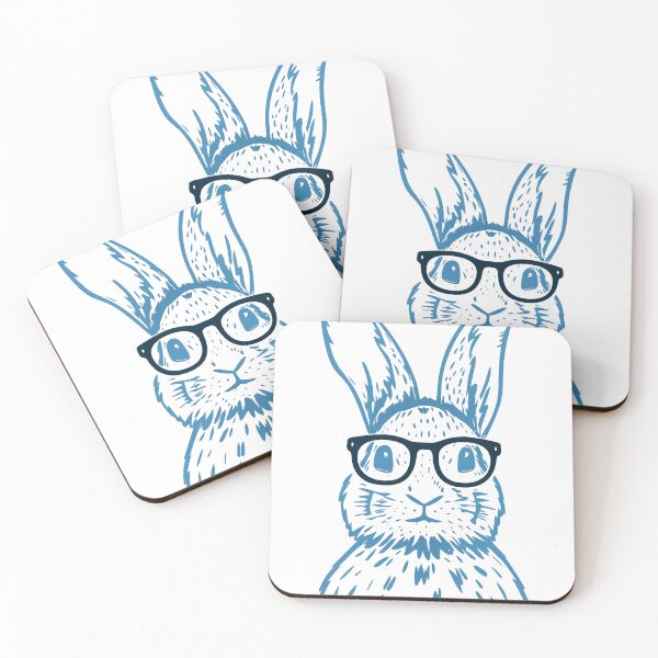 Item preview, Hipster Bunny Blue with Glasses designed and sold by Kunst-Shirt.