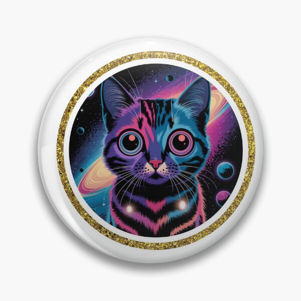 Artikelvorschau, Cosmic Cat – Neon Galaxy Vibes entworfen und verkauft von Mystic Wild Studio.