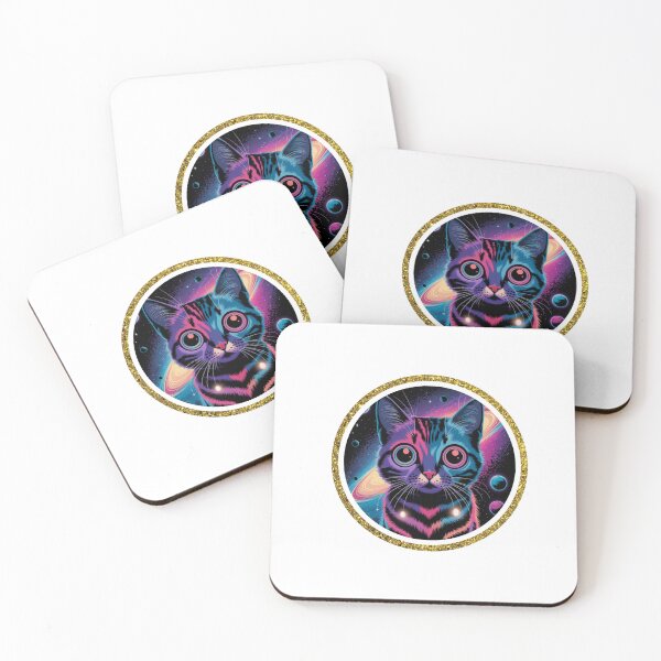 Artikelvorschau, Cosmic Cat – Neon Galaxy Vibes entworfen und verkauft von Mystic Wild Studio.