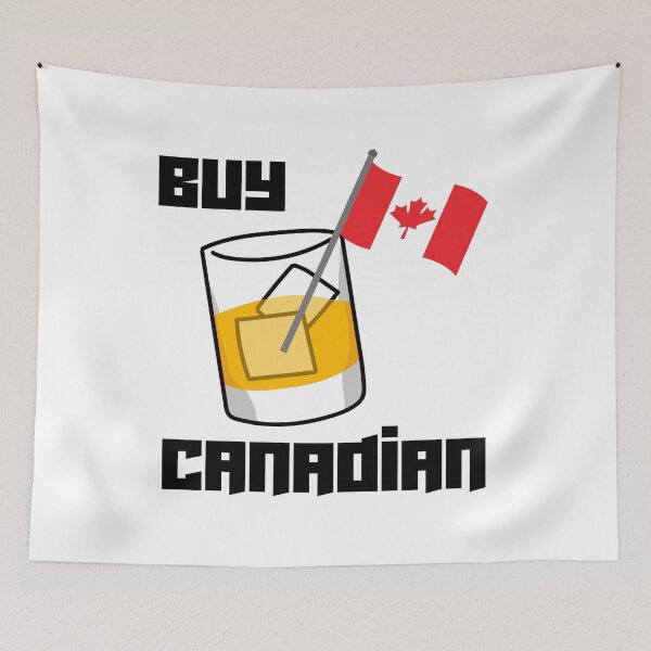 Item preview, Buy Canadian - Whiskey On the Rocks with a Canadian Flag designed and sold by WigOutlet.