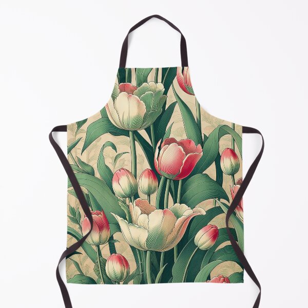 Item preview, Wall of Tulips – Japanese Woodblock Style Floral Art designed and sold by TidalEchoes.