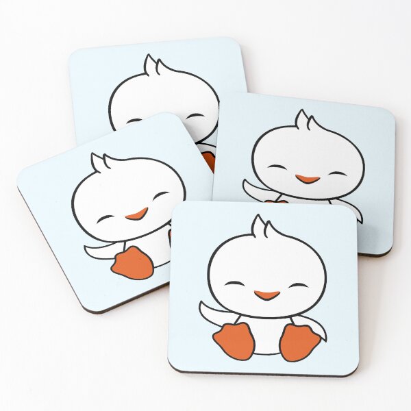 Item preview, Duck sits friendly happy greeting waving cute cool designed and sold by shirt-o-mat.