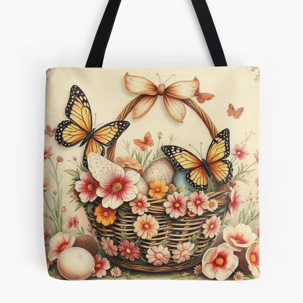 Item preview, Flores de primavera, cesta de Pascua y mariposas designed and sold by lanasworld.