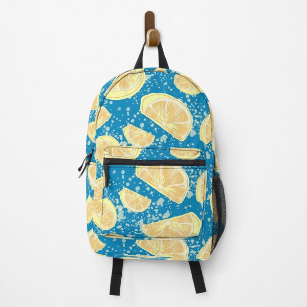 Aperçu de l'œuvre Motif éclaboussures de citron, jaune pastel sur bleu ciel profond créée et vendue par Free-Spirit-Meg.